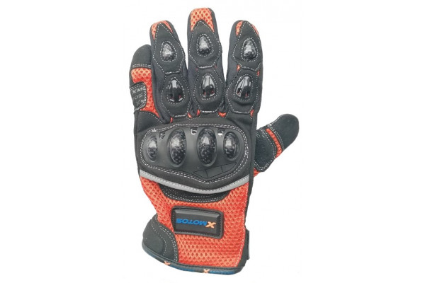 Motocross gloves XMOTOS for adults - black/orange