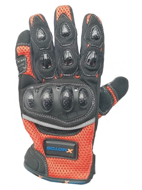 Moto rukavice XMOTOS pro dospělé - černo/oranžové
