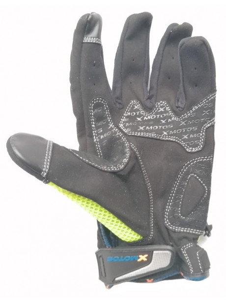 Moto rukavice XMOTOS pro dospělé - černo/zelené
