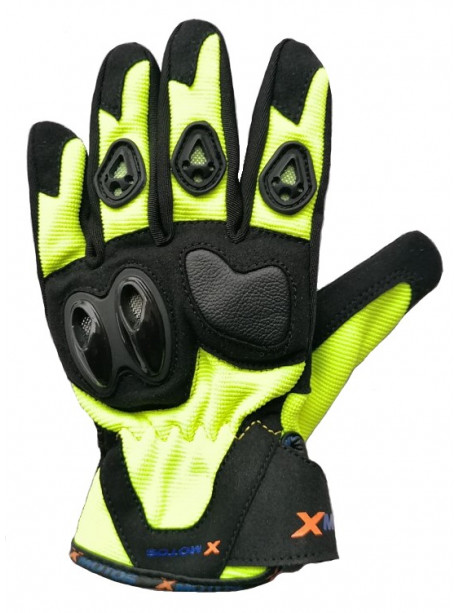 Moto rukavice XMOTOS dětské - černo/zelené