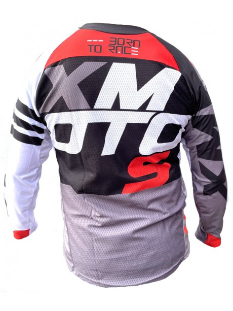 Motocross jersey XMOTOS for adults, black/grey/red/white