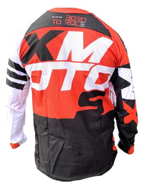 Motocross jersey XMOTOS for adults, black/orange/white