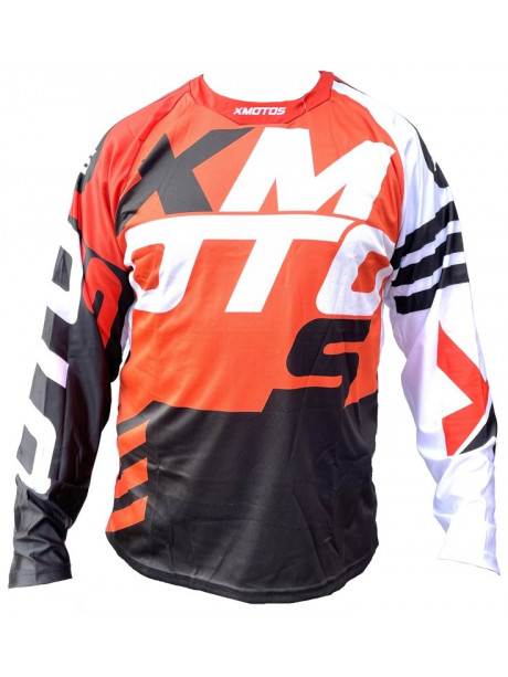 Motocross jersey XMOTOS for adults, black/orange/white