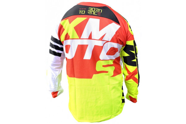 Motocross jersey XMOTOS for adults, fluo/orange/white