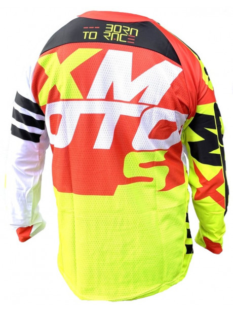 Moto dres XMOTOS pro dospělé (žlutá/oranžová/bílá)